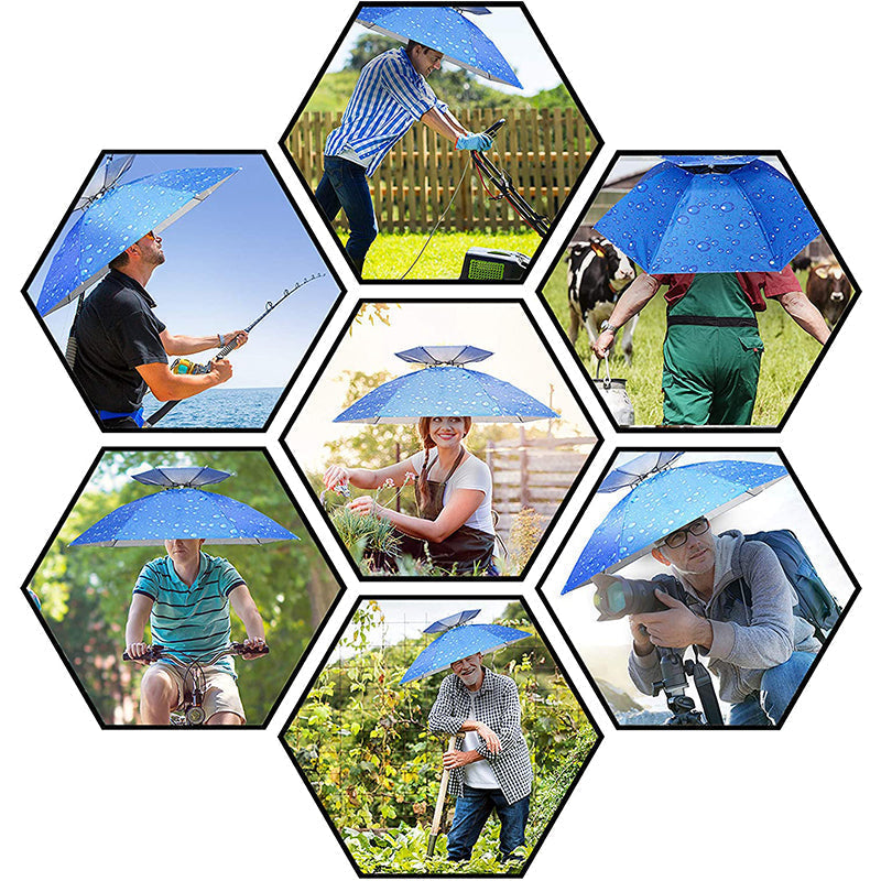 Umbrella Hat Hands-Free Ventilated 30 Inch Coverage