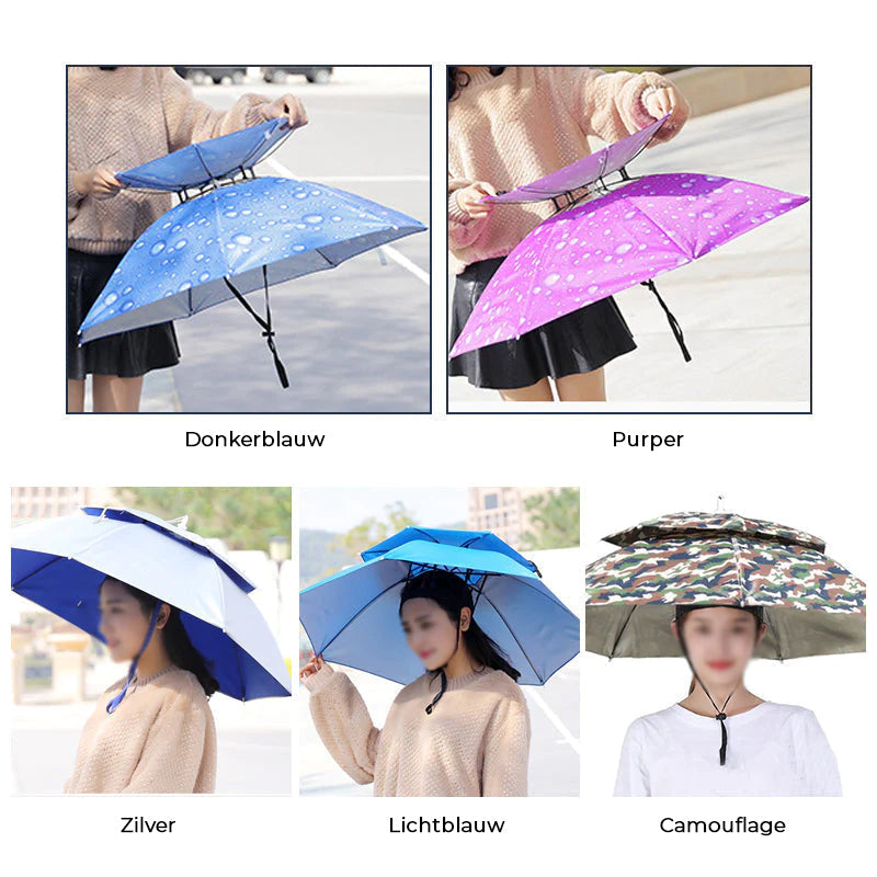 Umbrella Hat Hands-Free Ventilated 30 Inch Coverage