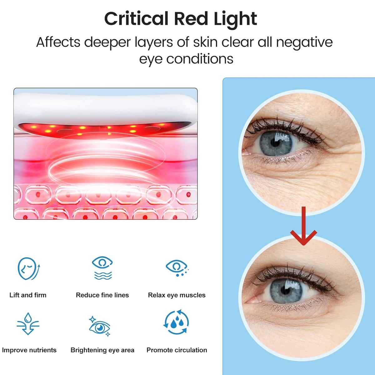 Under-Eye Massager Red Light & Microcurrent Multiple Modes