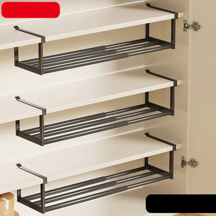 Under-Shelf Rack Tool-Free Installation Adjustable 30–50 Cm