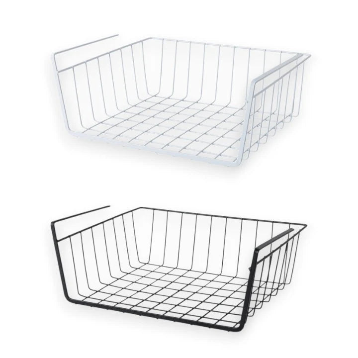 Under-Shelf Storage Basket Tool-Free Slide-On Space-Saving