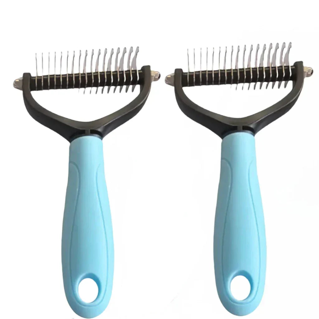 Undercoat Brush Double-Sided Fine & Coarse Pins Non-Slip Handle