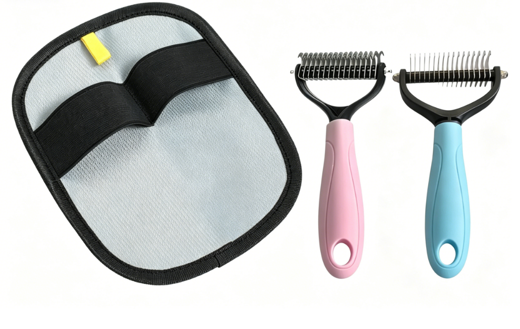 Undercoat Brush Double-Sided Fine & Coarse Pins Non-Slip Handle