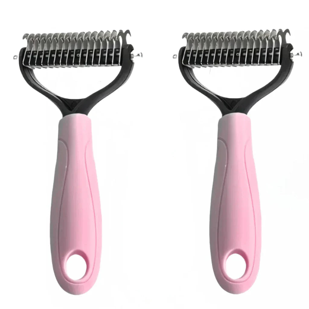 Undercoat Brush Double-Sided Fine & Coarse Pins Non-Slip Handle
