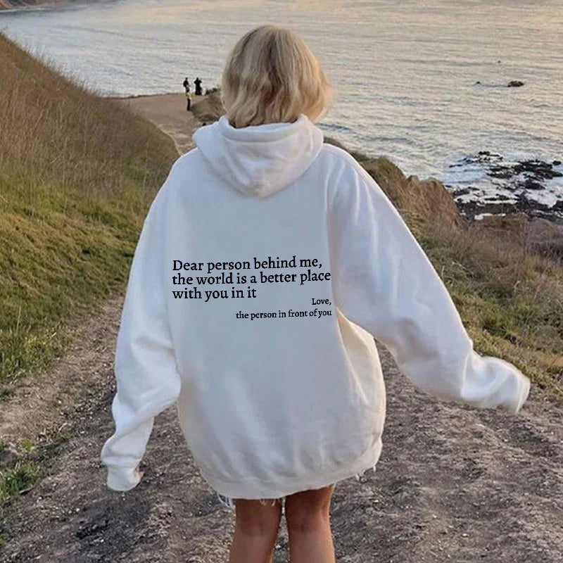 Unisex Hoodie Cotton Blend Bold Back Print Machine Washable
