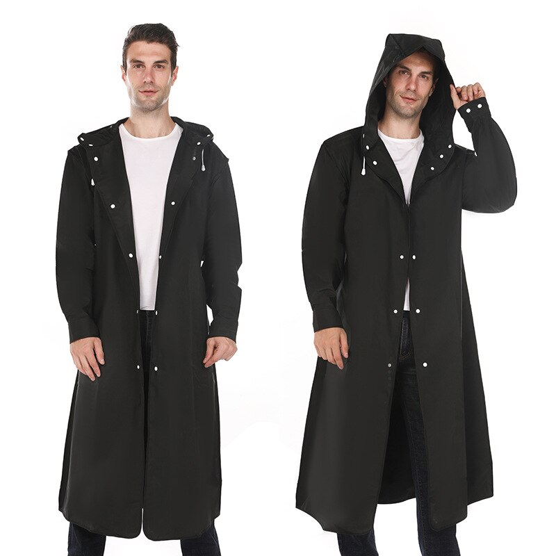 Unisex Raincoat Transparent Waterproof Hooded
