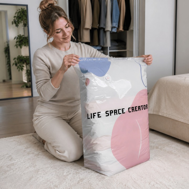 Vacuum Storage Bag No-Pump Compression Airtight & Moisture-Resistant