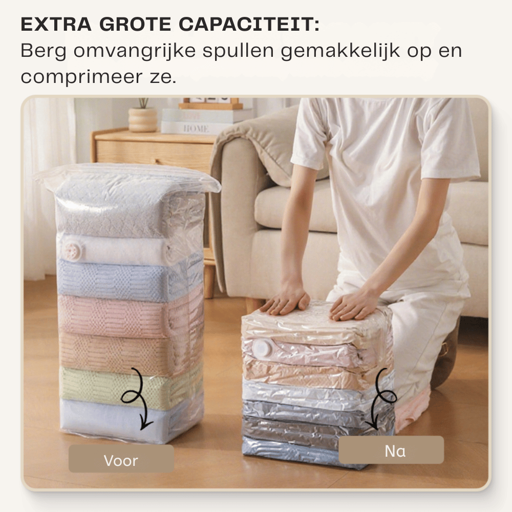 Vacuum Storage Bag No-Pump Compression Airtight & Moisture-Resistant