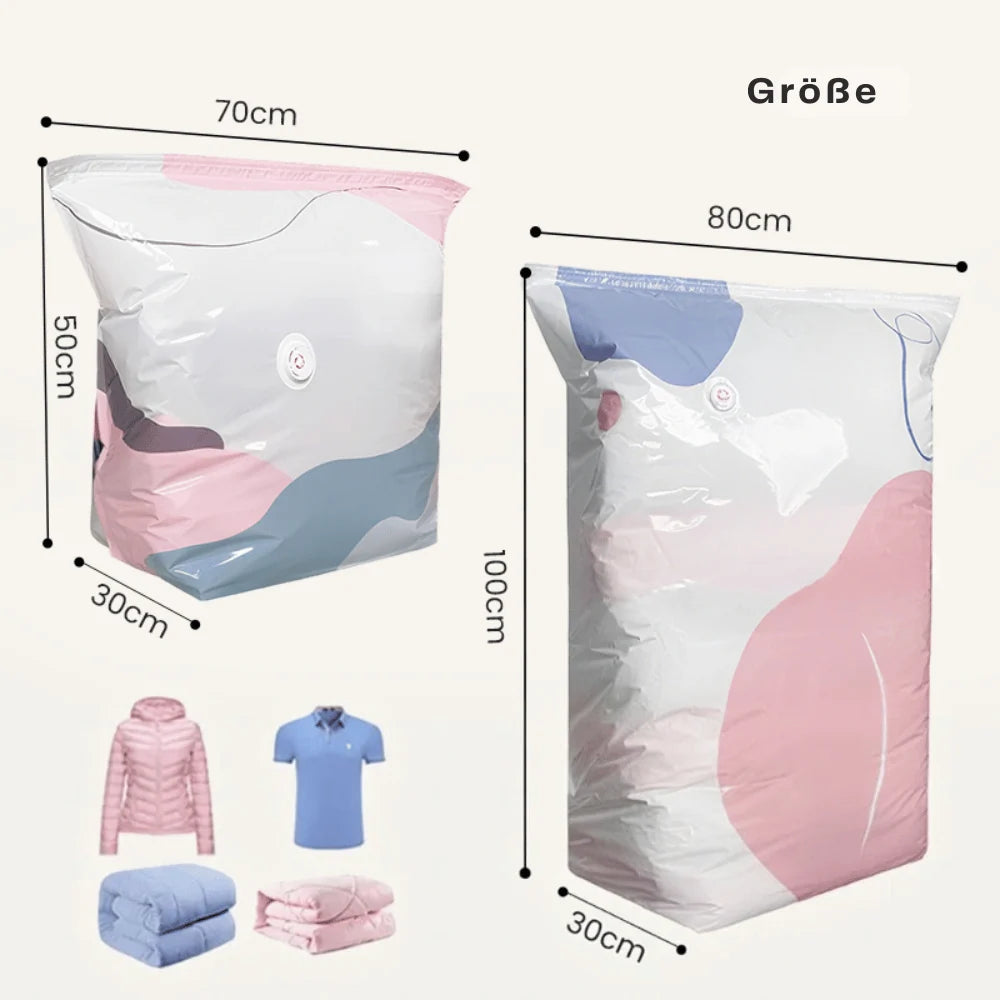 Vacuum Storage Bags Pump-Free Valve Up To 80% Space-Saving