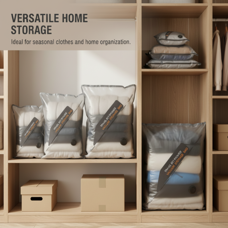 Vacuum Storage Bags Wireless USB-C Pump 75% Space-Saving