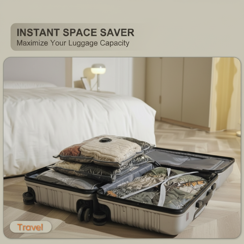 Vacuum Storage Bags Wireless USB-C Pump 75% Space-Saving