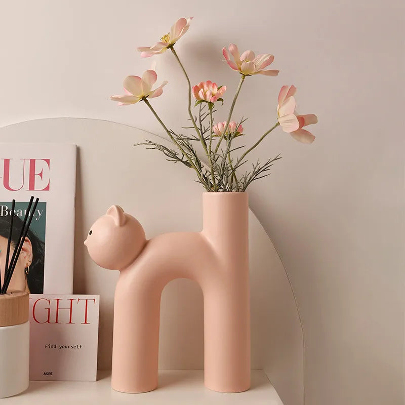 Vase Cat-Shaped Porcelain Compact