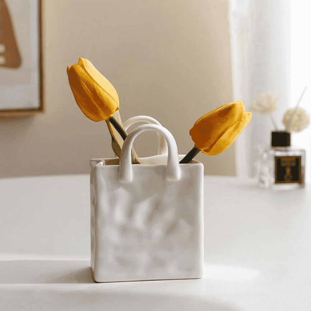Vase Handbag-Shaped Porcelain Compact