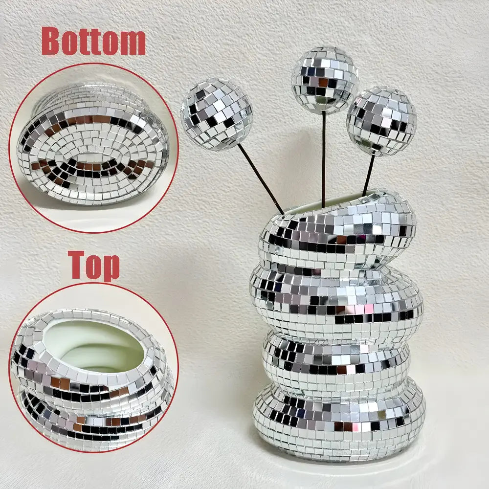 Vase Spiral Mirror Tiles Space-Saving