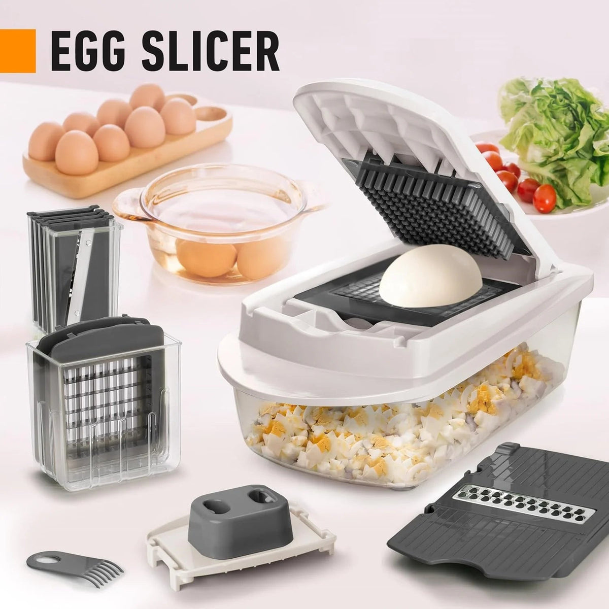 Vegetable Cutter 8 Stainless Steel Blades & Integrated Container