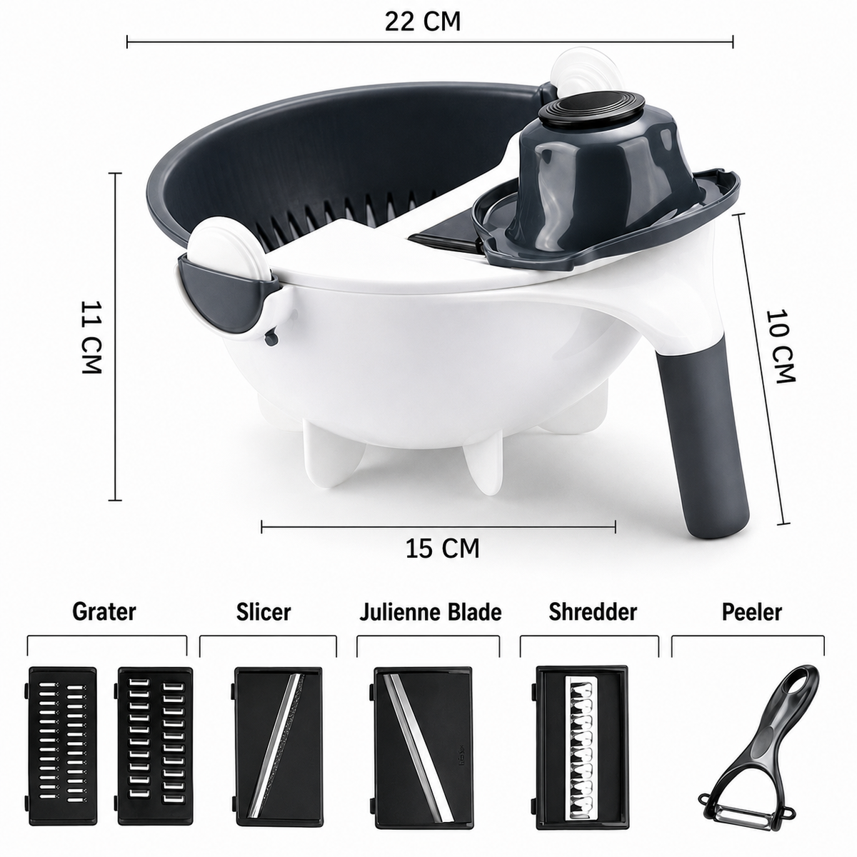 Vegetable Cutter Multifunctional Stainless Steel Blades Non-Slip Handle