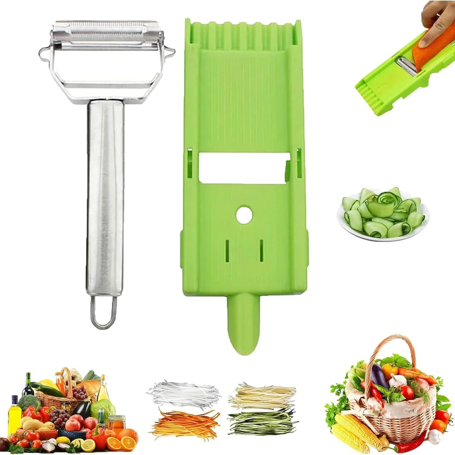 Vegetable Peeler Ergonomic Swivel Micro-Serrated Blade