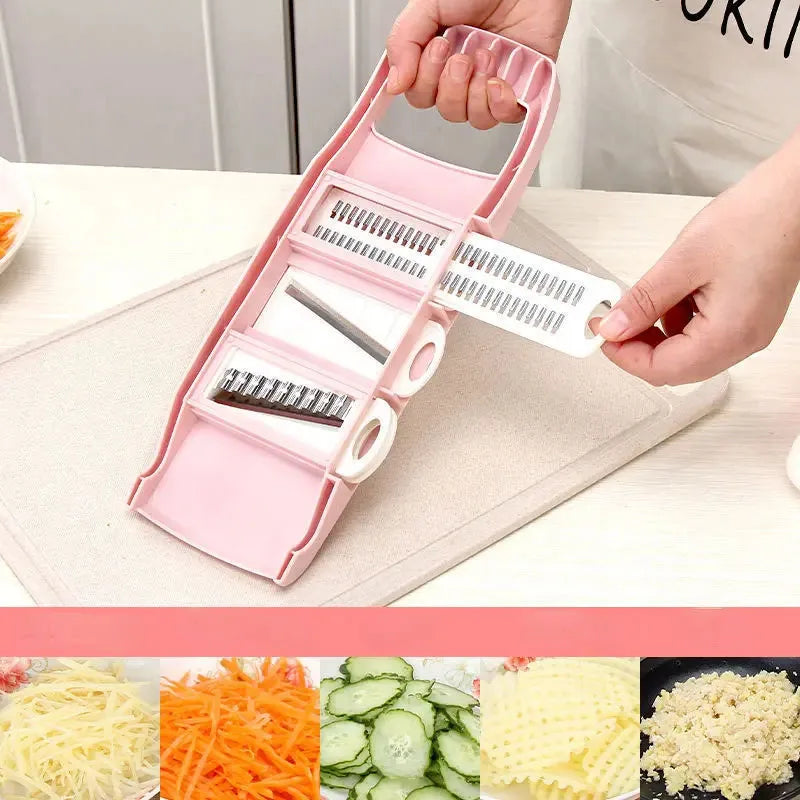 Vegetable Slicer Multifunction Stainless Steel Blades Ergonomic Grip