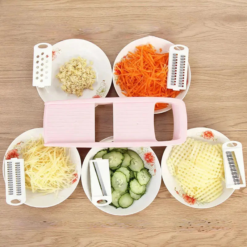 Vegetable Slicer Multifunction Stainless Steel Blades Ergonomic Grip