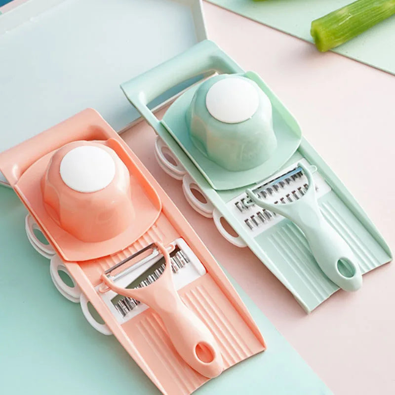 Vegetable Slicer Multifunction Stainless Steel Blades Ergonomic Grip