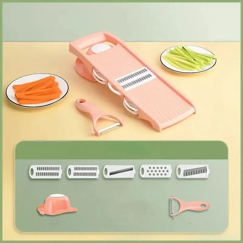 Vegetable Slicer Multifunction Stainless Steel Blades Ergonomic Grip