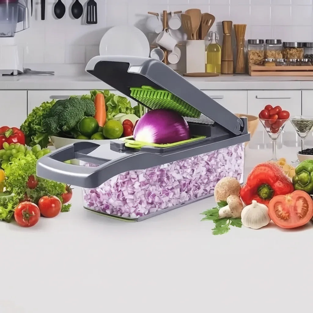 Vegetable Slicer Set Stainless Steel Blades & Catch Container