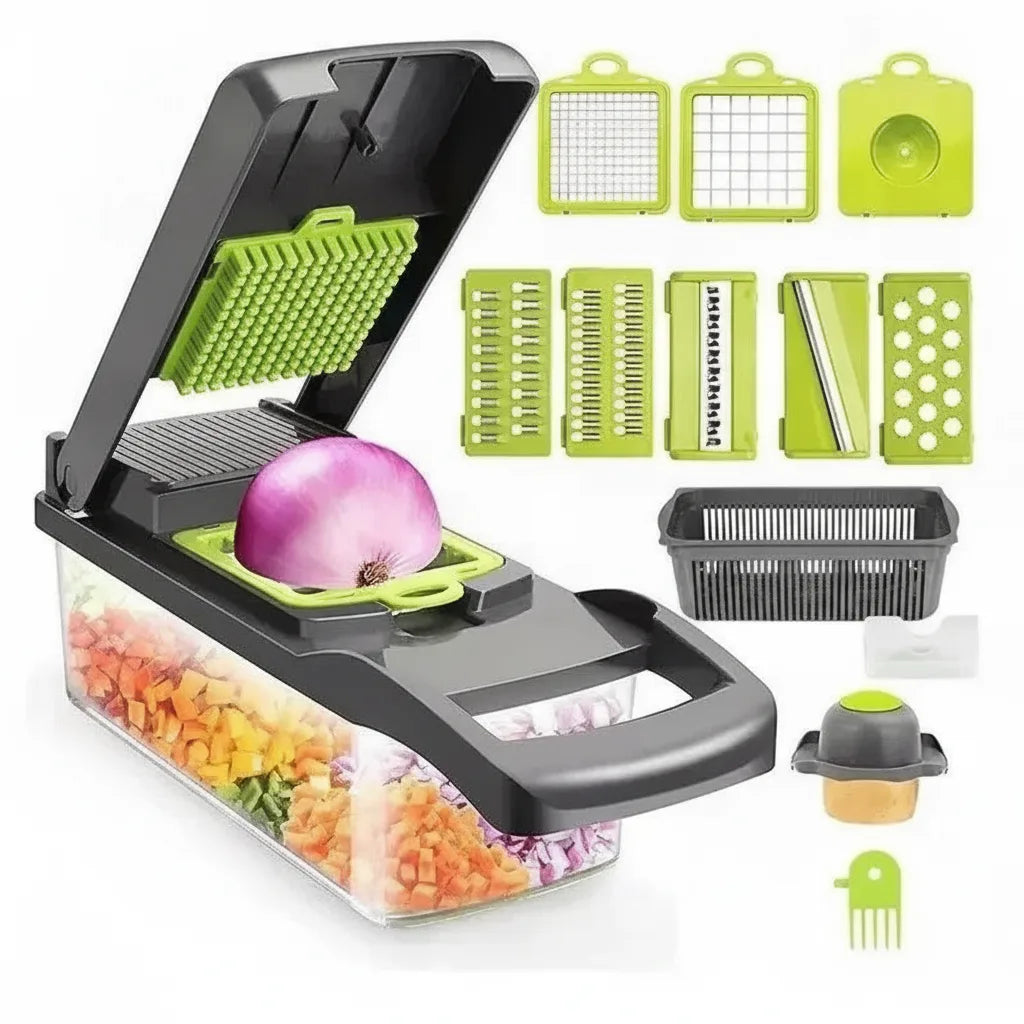 Vegetable Slicer Set Stainless Steel Blades & Catch Container