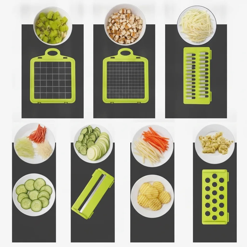 Vegetable Slicer Set Stainless Steel Blades & Catch Container