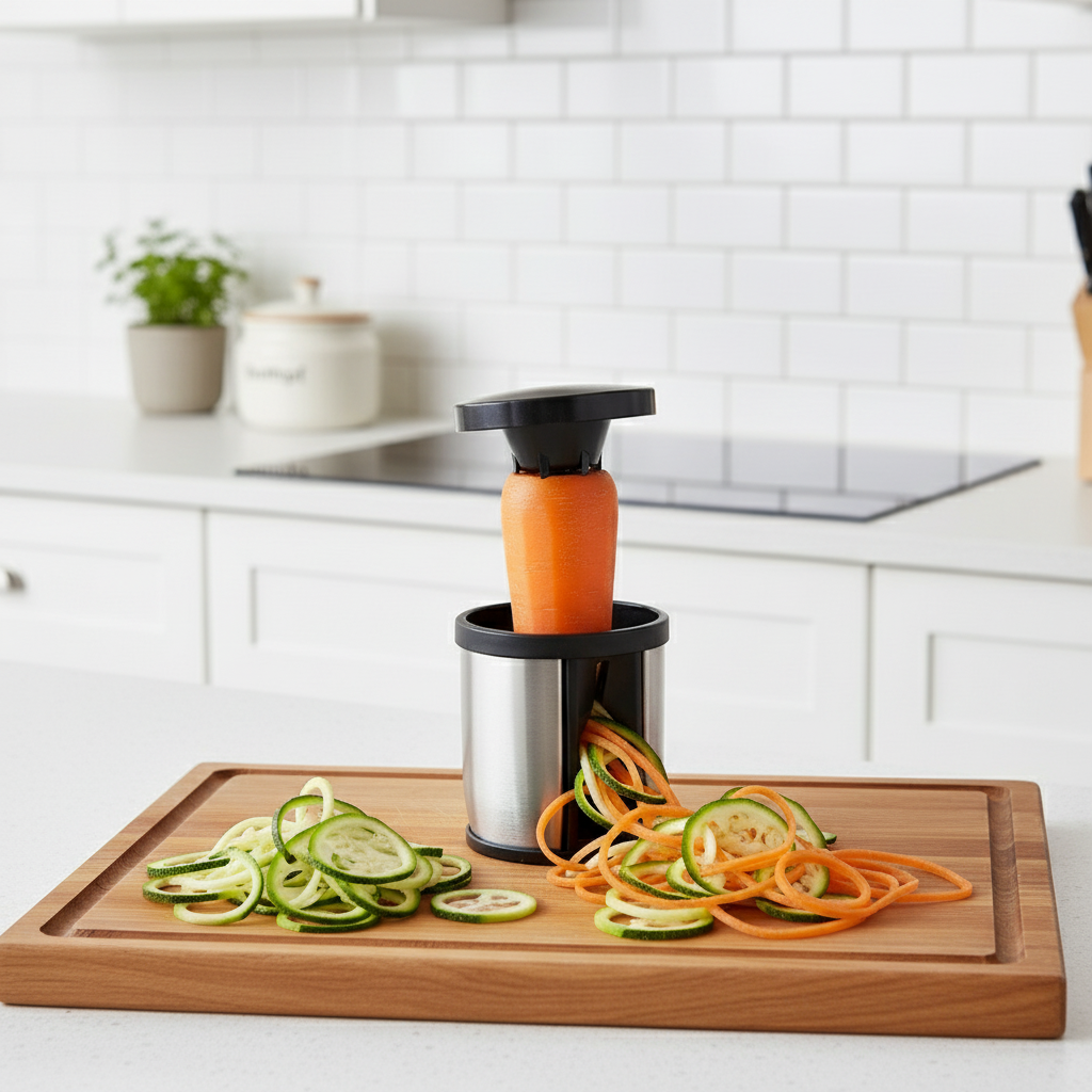 Vegetable Spiralizer Stainless Steel Blade Compact Handheld Dishwasher Safe
