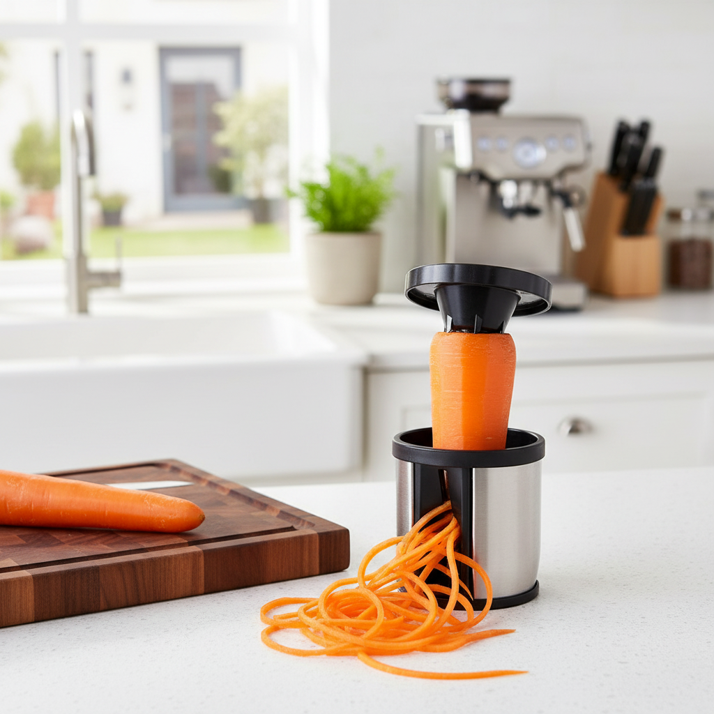 Vegetable Spiralizer Stainless Steel Blade Compact Handheld Dishwasher Safe