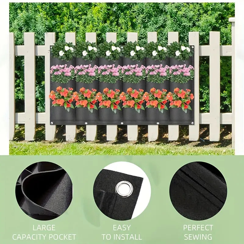 Vertical Felt Wall Planter 18 Pockets Indoor & Outdoor