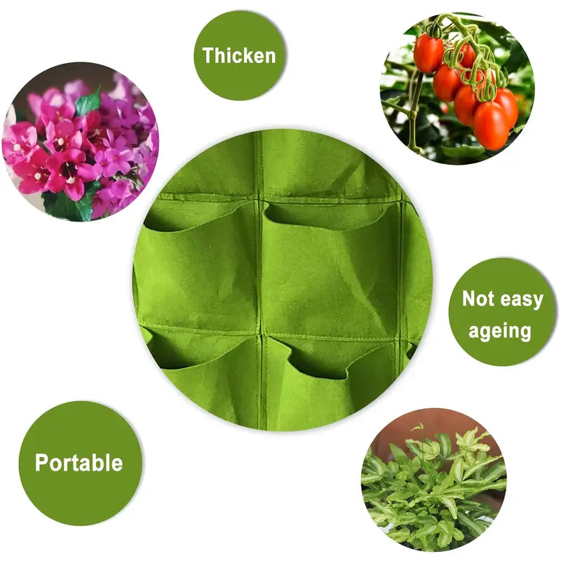 Vertical Felt Wall Planter 18 Pockets Indoor & Outdoor