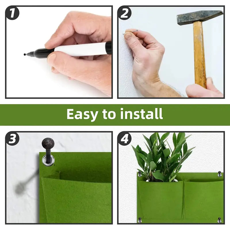 Vertical Felt Wall Planter 18 Pockets Indoor & Outdoor