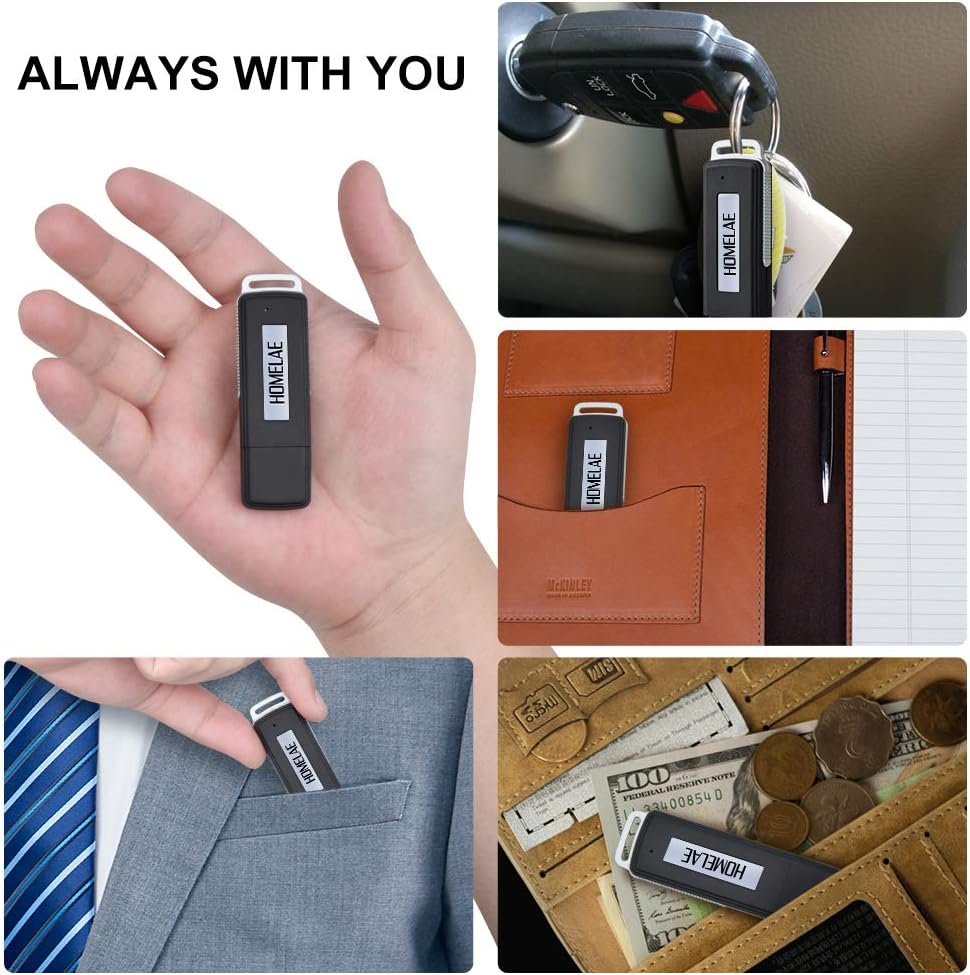 Voice Recorder Noise Cancellation USB Plug-And-Play 8-Hour Battery
