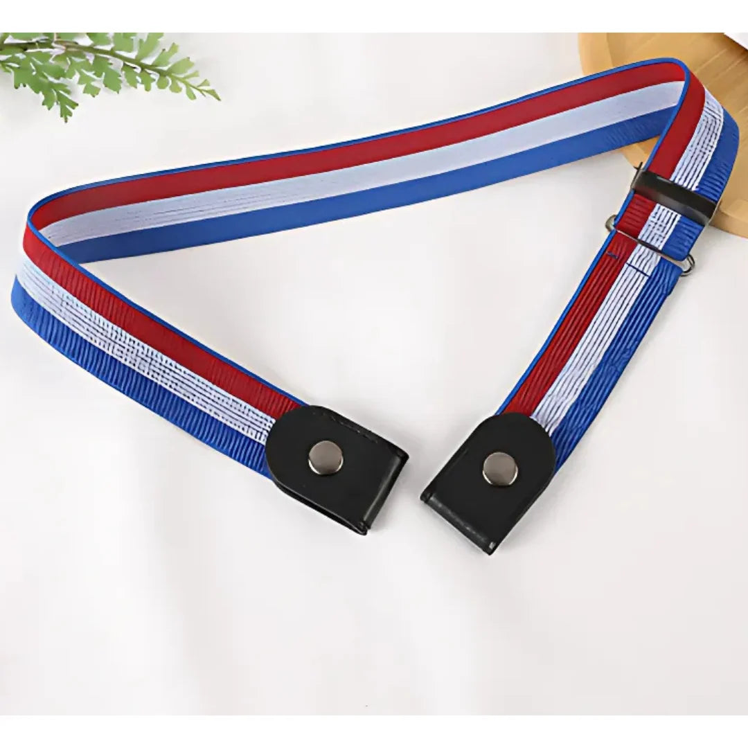 Waist Belts Buckle-Free Elastic Flat Fit Set of 2