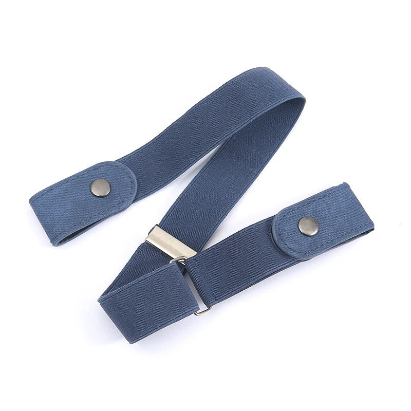 Waist Belts Buckle-Free Elastic Flat Fit Set of 2