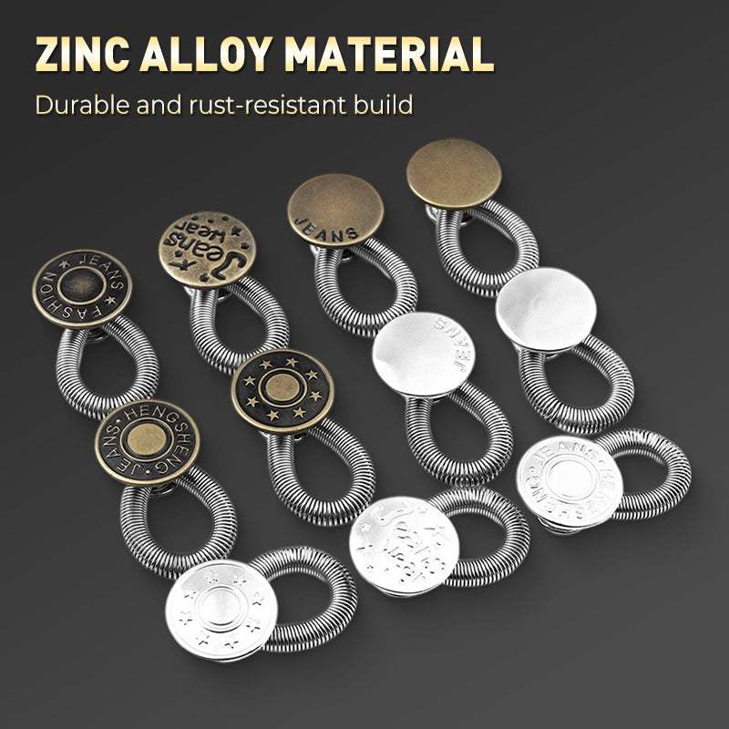 Waistband Extender Zinc Alloy Spring Clip & Tool-Free Attachment