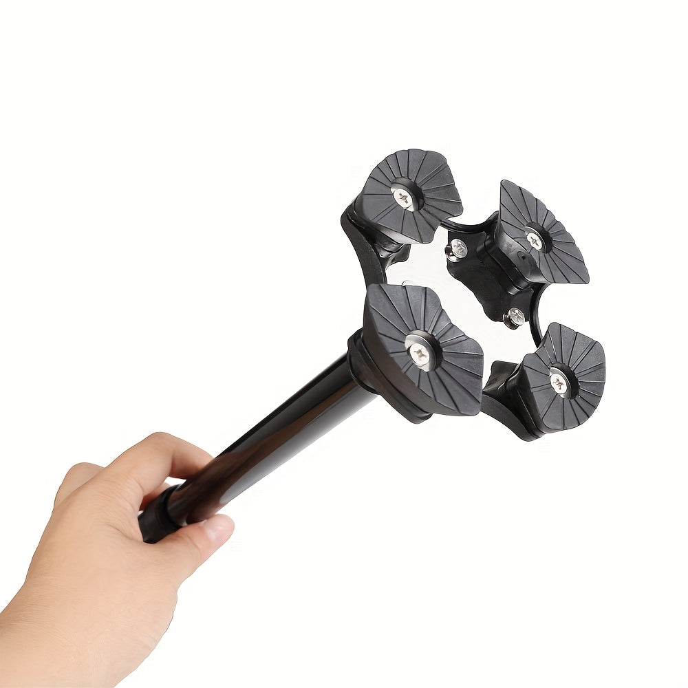 Walking Cane Height Adjustable LED Light Quad Base