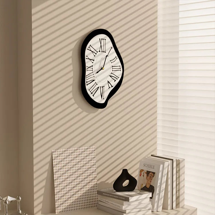 Wall Clock Acrylic Silent Quartz Distorted Roman Numerals