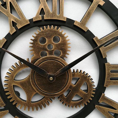 Wall Clock Easy-Read Dial Metal & Glass