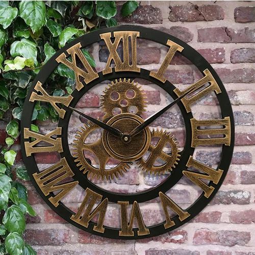 Wall Clock Easy-Read Dial Metal & Glass