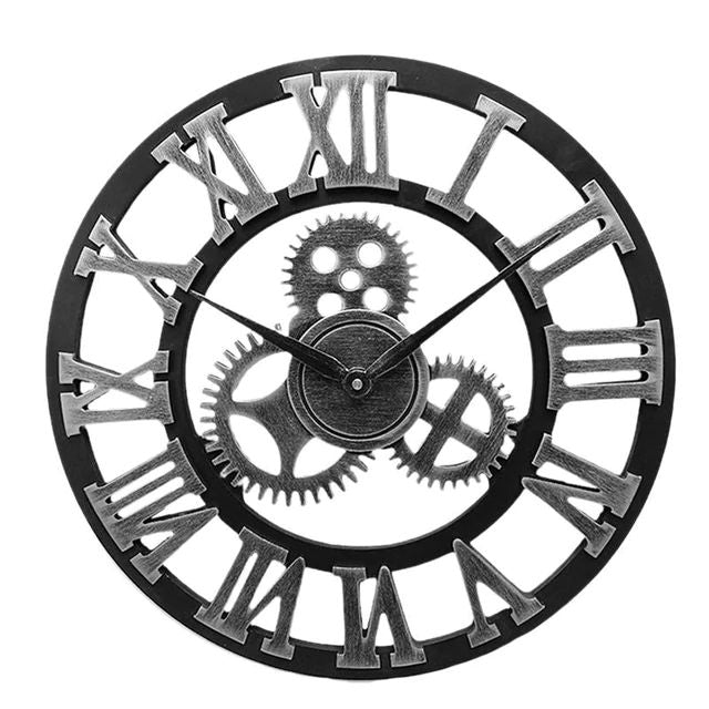 Wall Clock Easy-Read Dial Metal & Glass