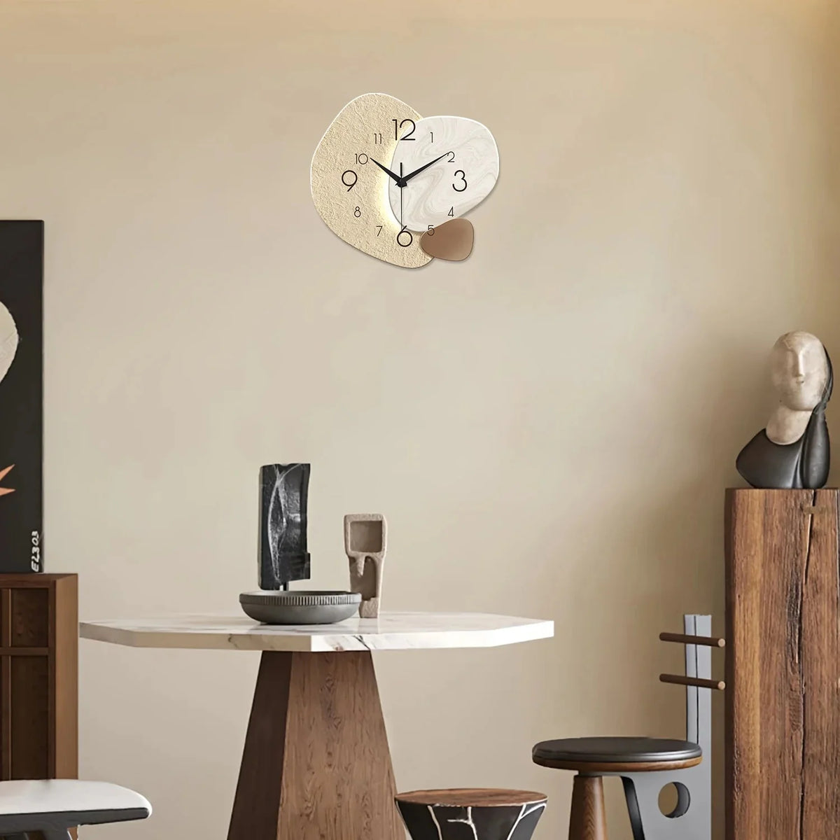 Wall Clock Organic Double Design Silent Quartz