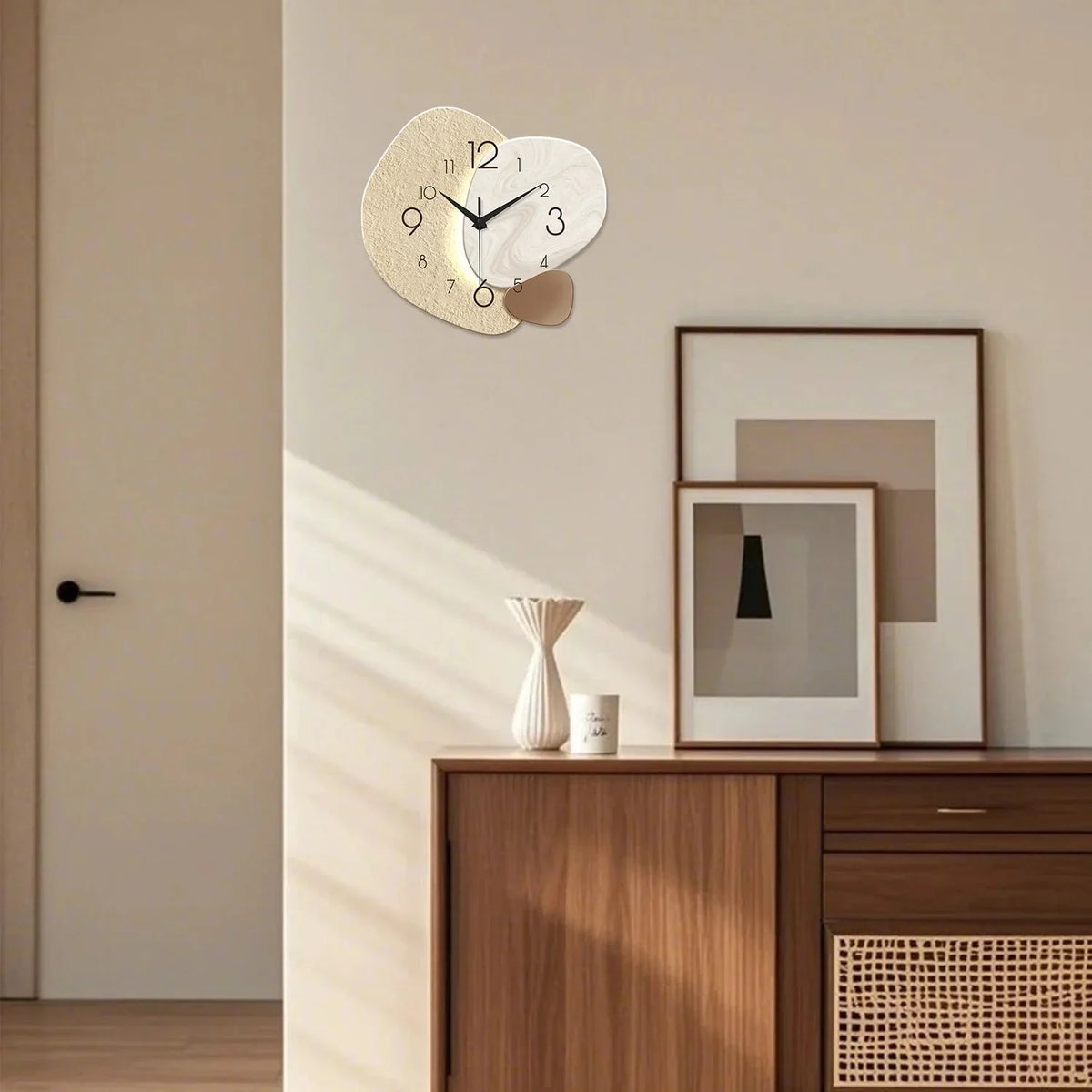 Wall Clock Organic Double Design Silent Quartz