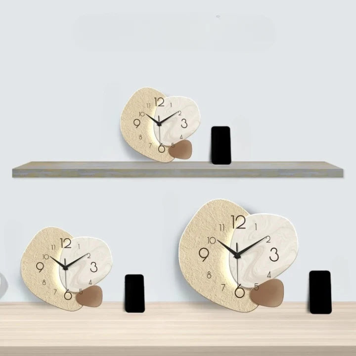 Wall Clock Organic Double Design Silent Quartz