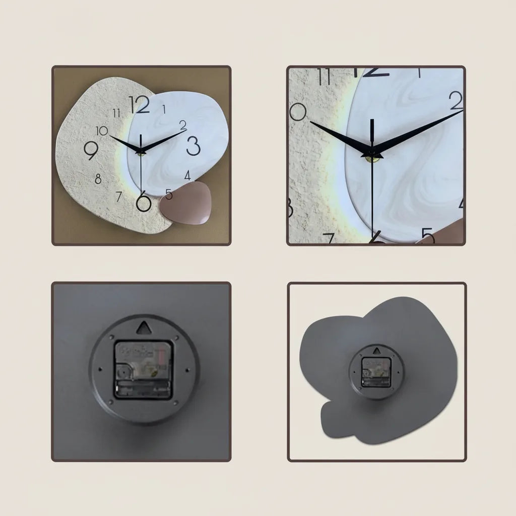 Wall Clock Organic Double Design Silent Quartz