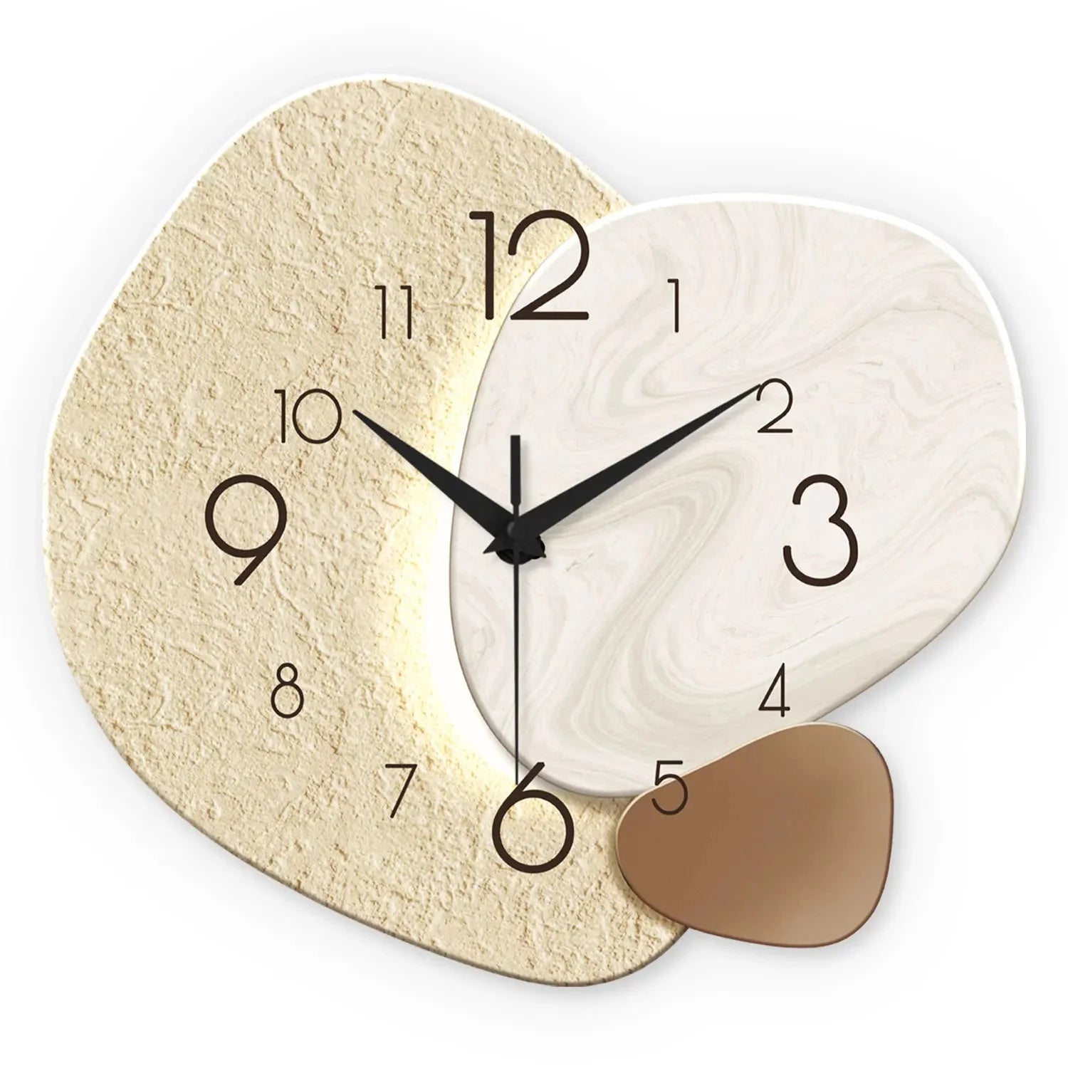 Wall Clock Organic Double Design Silent Quartz