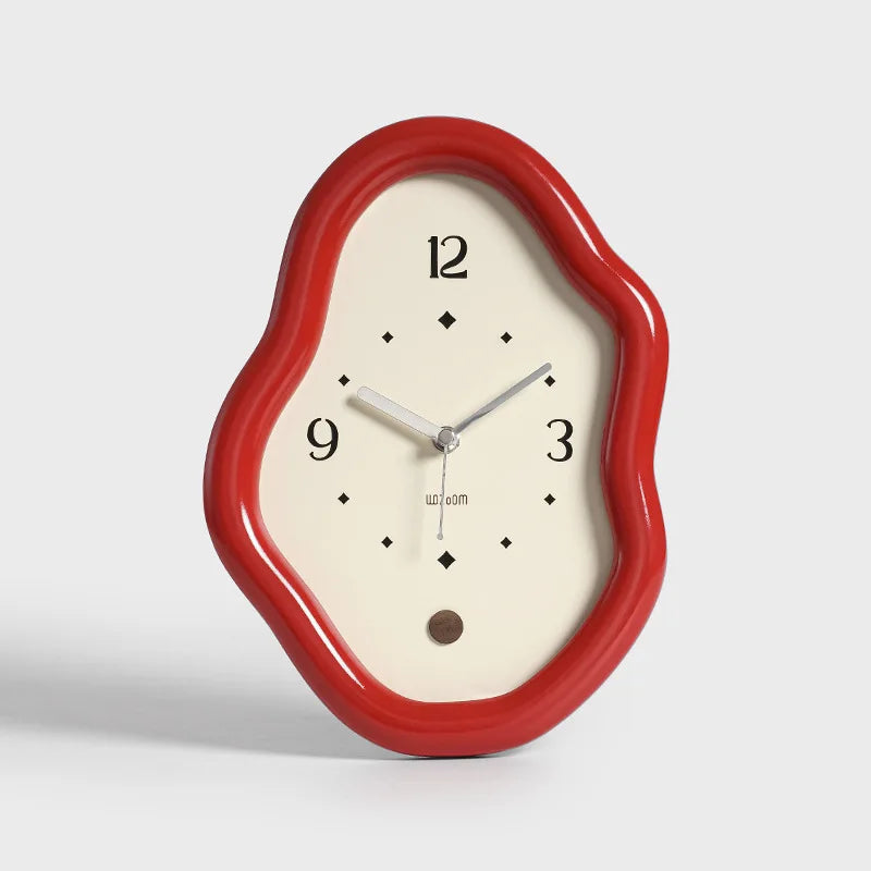 Wall Clock Organic Sculptural Shape High-Gloss Finish
