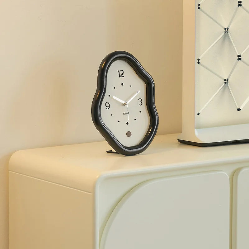 Wall Clock Organic Sculptural Shape High-Gloss Finish