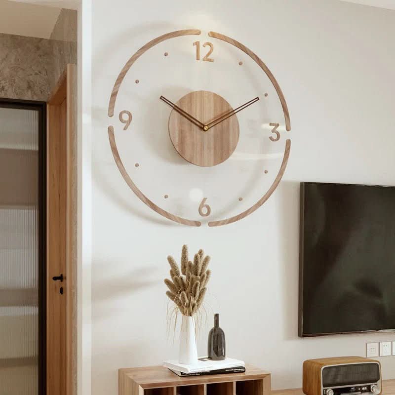 Wall Clock Silent Quartz Movement & Natural Wood Dial